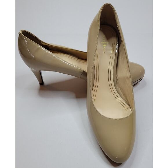 Cole Haan NikeAir Women's Nude Beige Patten Leather Pumps 3" Heel Size 9.5B - Picture 1 of 9